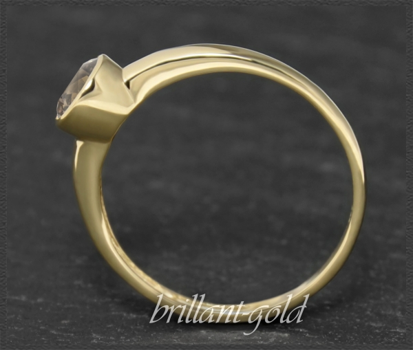 Brillant Ring aus 585 Gold, 0,52ct, champagner, Si1